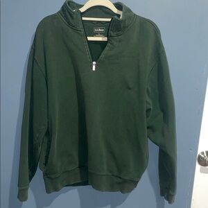 L.L. Bean Forest Green Quarter-Zip Sweatshirt